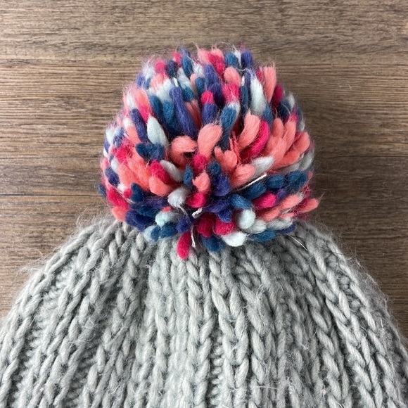 REI Youth Knit Fleece Lined Beanie with PomPom, Winter Hat, Girls size 7-14 - Picture 2 of 8